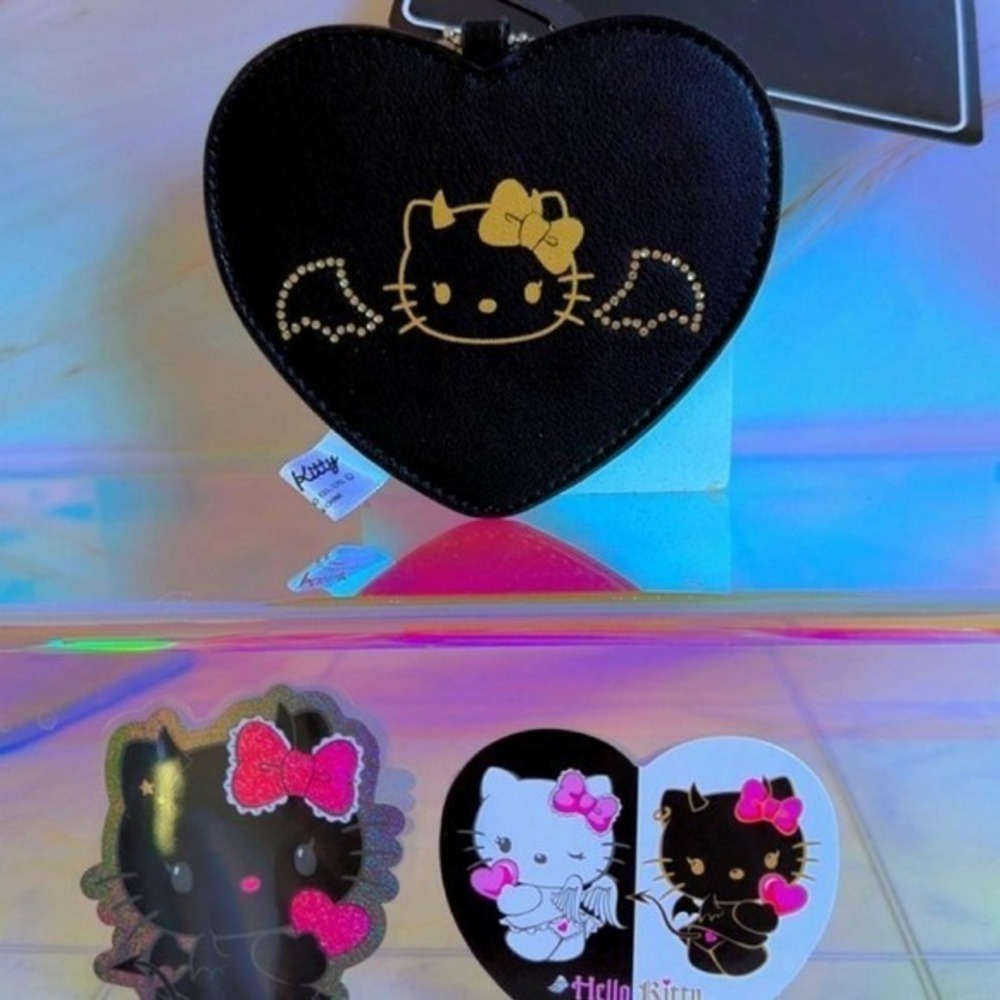 INSANE DEADSTOCK SANRIO HELLO KITTY GRUNGE ANGEL/DEVIL MIRROR STICKER SET